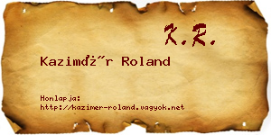 Kazimér Roland névjegykártya